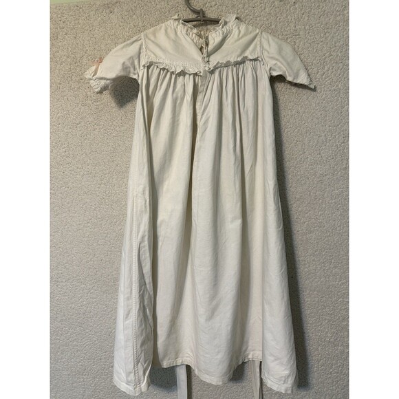 Stunning Antique Baby~Dress~Gown Christening Baptism Flower Girl Embroidery Lace - Picture 9 of 13